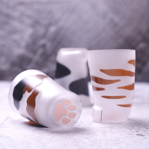 Creative Cute Cat Paws Glass Tiger Paws Mug Office Coffee Mug Tumbler Personality Breakfast Milk Porcelain Cup Gift - Image 3
