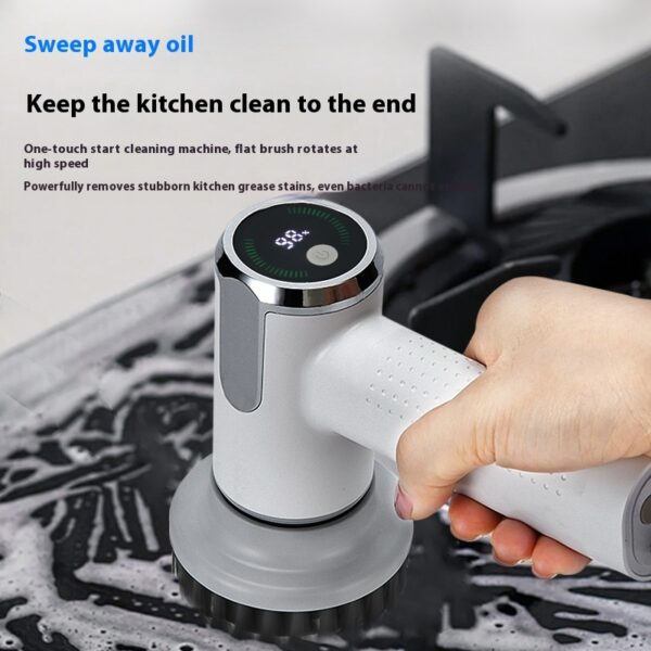 Multifunctional Smart Display Electric Cleaning Brush Wireless Kitchen Sink Cleaning Brush Waterproof Electric Pot Brush Cleaning Tool - Image 2